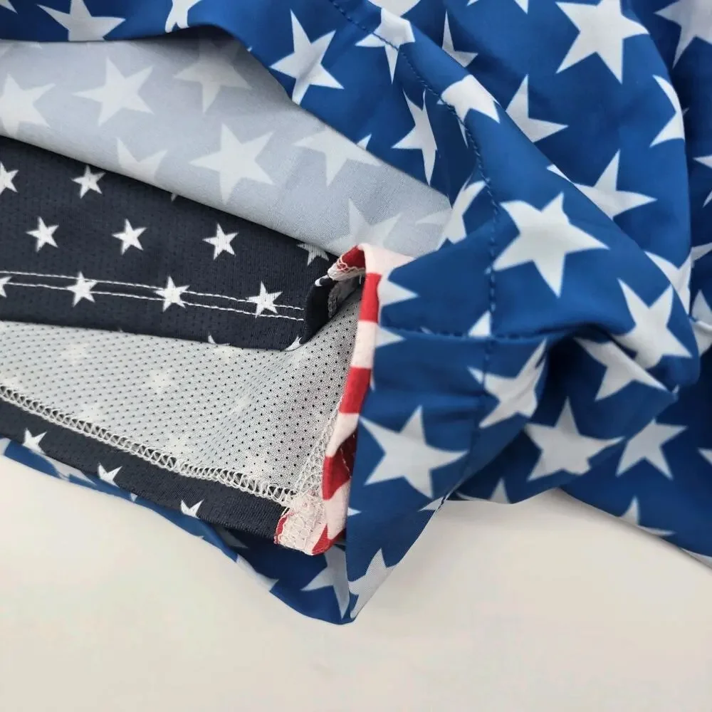 Chubbies Swim Trunks Men Small 5.5 Inch Blue Pump Flag 4th July Shorts Liner